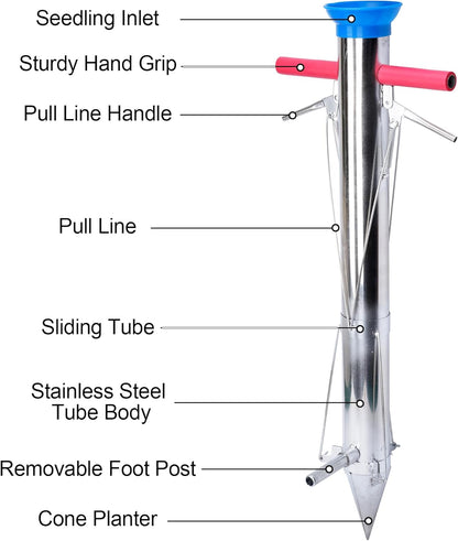 AIWFL Seedling Transplanter Long Handled Bulb Planter Tools Vegetable Young Plant Manual Plant