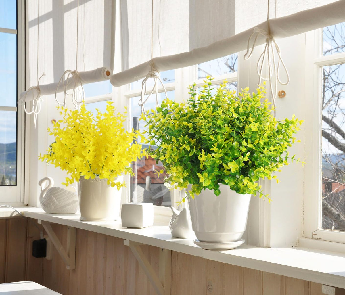 RECUTMS Artificial Boxwood Plants Outdoor Fake Spring Plants Uv Resistant Artificial Shrubs for