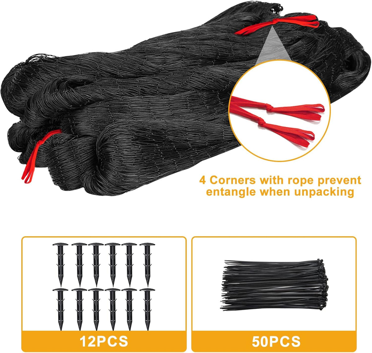 Bird Netting 25'x100' with 2.4" Square Mesh Chicken Coop Nettings, Poultry Netting Heavy Duty Nylon