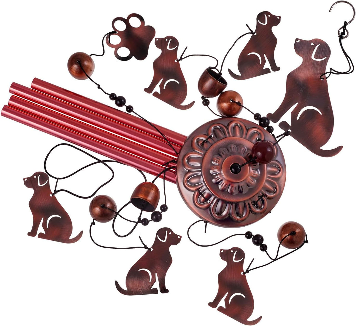 36 Inch Dogs Wind Chimes Outdoor/Indoor Decor - Metal Dog Musical Wind Bells, Mobile Romantic Dog
