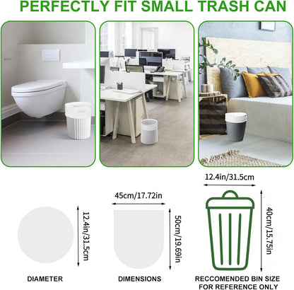 Small White Trash-Bags Bathroom 4 Gallon - Compostable Garbage Bags 4 Gallon 100 Count