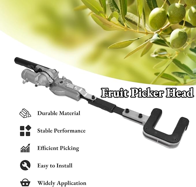 26mm Aluminium Alloy Fruit Picker Head, Olive Harvester Head, 9 Teeth Waste Picker Garden Grab