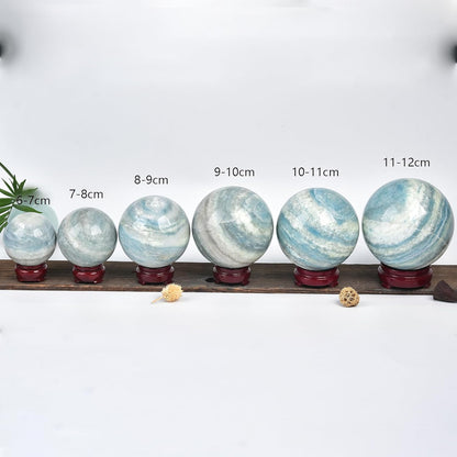 JIC Gem Natural Large Healing Crystal Sphere Ball Trolleite Crystal Decorative Ball Chakra