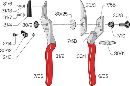 Felco F31 Pruning Shears – 8.3" Garden Clippers with Anvil Blade for Dry & Hard Wood | Hand Pruner