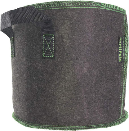 HORTIPOTS Fabric Pots 3 Gallon Non So Floppy Air Pruning Smart Grow Bags Black Gray (Pack of 10)
