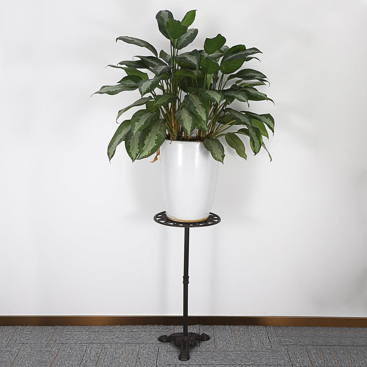 OwnMy Cast Iron Tall Plant Stand Heavy Duty Vintage Flower Pot Holder Stand, Decorative Round
