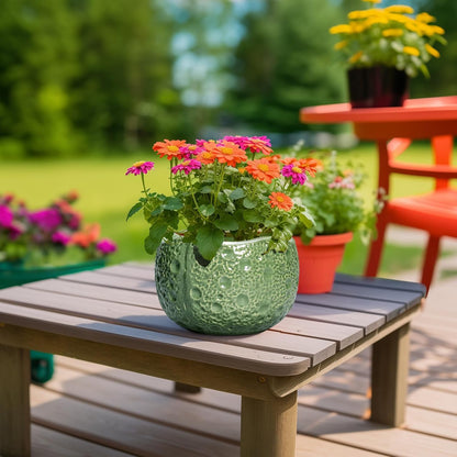 8 Inch Plant Pot - Ceramic Pots for Plants with Drainage Hole, Round Decorative Plant Pots for