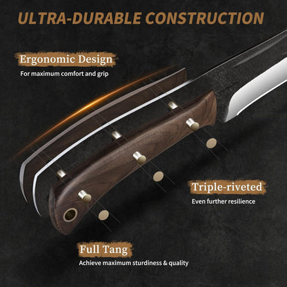 HOSHANHO Butcher Knife Set 3-Piece, Super Sharp Hand Forged Fillet Knife & Dividing Knives & Paring