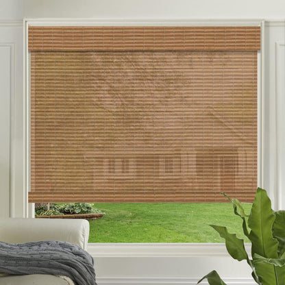 LETAU Cordless Wood Window Roller Shades, Bamboo Light Filtering Window Blinds for Indoor Home