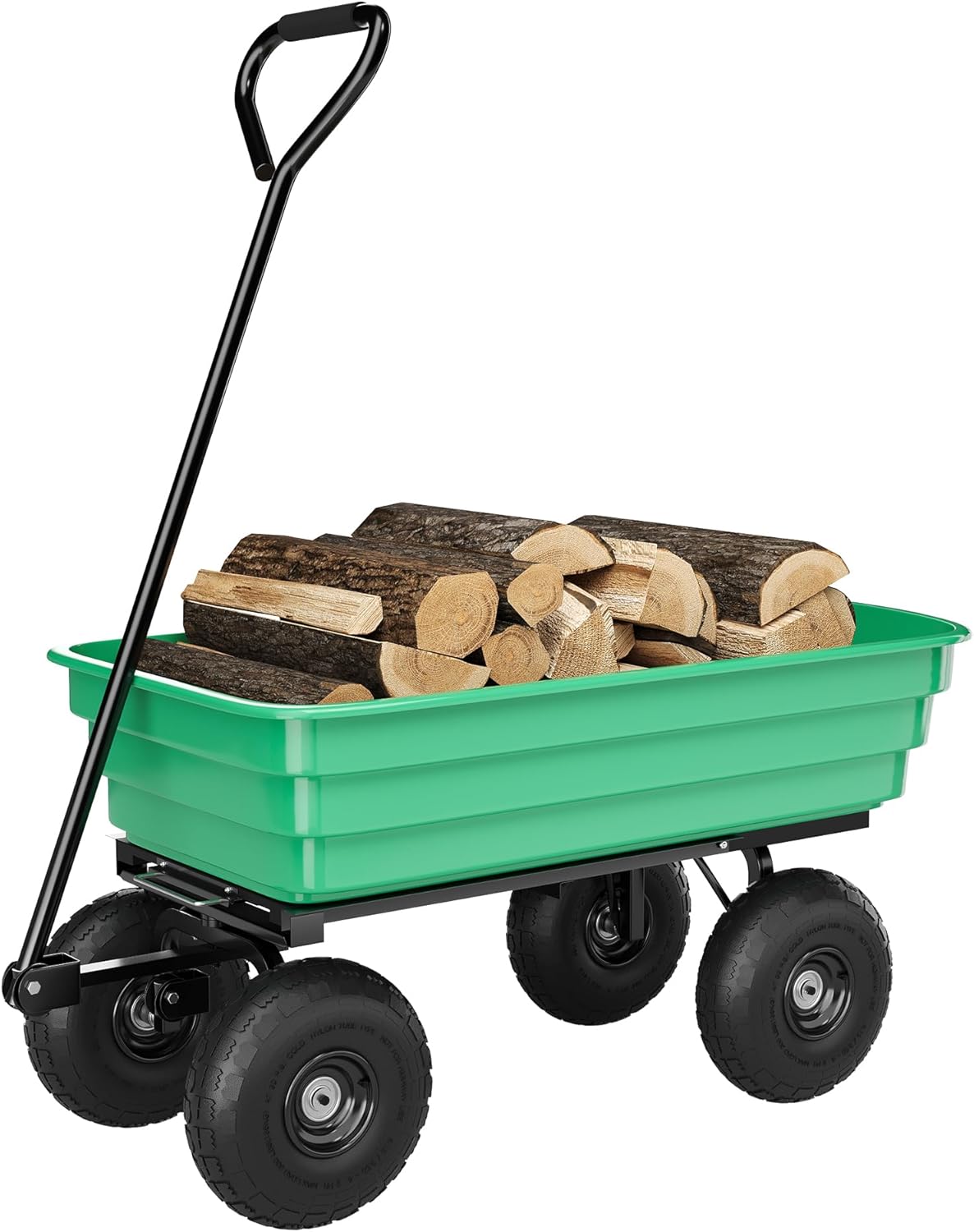 All-Terrain Garden Dump Cart with Removable Bed | 600Lb Heavy Duty Utility Wagon for Yard Work |