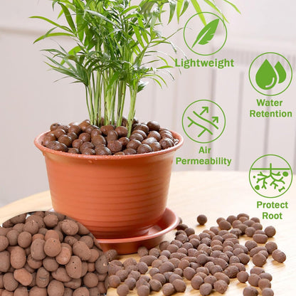 Halatool 12LB Expanded Clay Pebbles for Potted Plants Organic Lightweitht Clay Leca Balls for