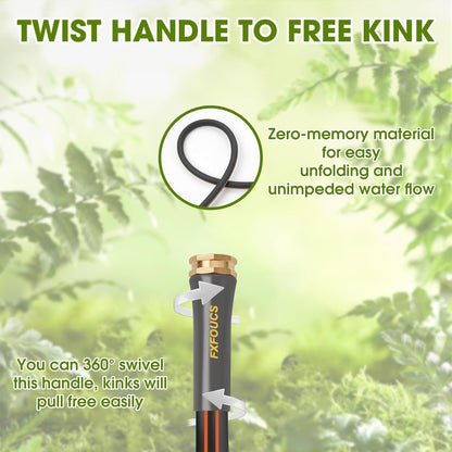 Heavy Duty Garden Hose – 5/8 Inch Flexible, Lightweight Hybrid Hose with 600 PSI Burst Pressure
