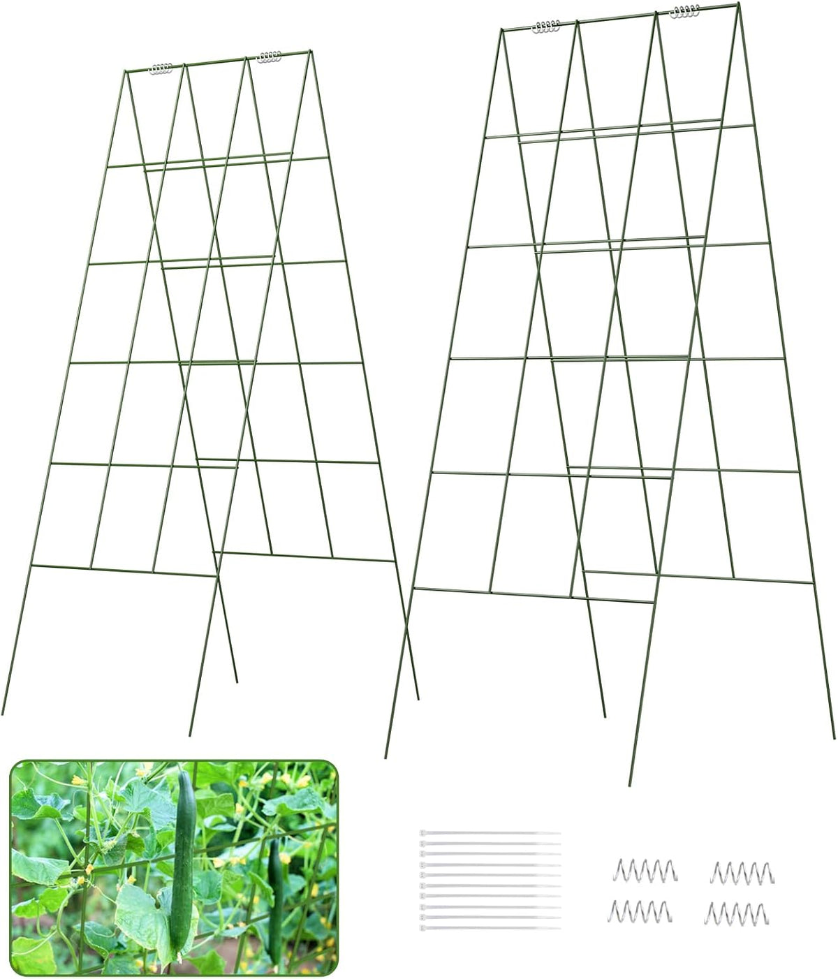 DOEWORKS Cucumber Trellis, 48" High Foldable A Frame Garden Trellis, 2 Pack, Plant Support for