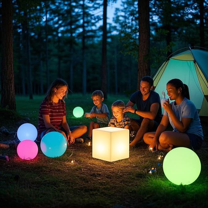 Mr.Go 12-inch Rechargeable Magic LED Light Cube Stool with Remote Control Fun Mood Lamp Soothing