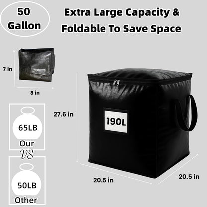 3 Pack 190L Storage Bags for Clothes, Moving Bags Heavy Duty Extra Large with Reinforced Handle