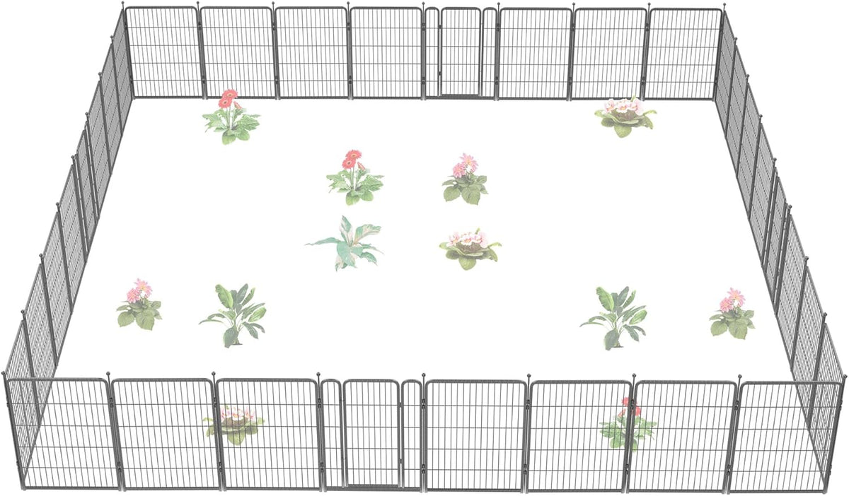 FXW Garden Fence Outdoor for The Yard – 40in(H) x 72.9ft(L) Heavy Duty Metal Animal Barrier for Dog