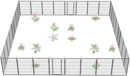 FXW Garden Fence Outdoor for The Yard – 40in(H) x 72.9ft(L) Heavy Duty Metal Animal Barrier for Dog