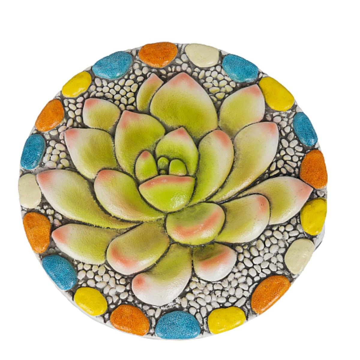 Succulent Pattern Cement Stepping Stones Outdoor - Stepping Stones Pavers for Outside Walkway