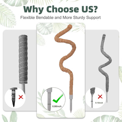 3 Pack Moss Pole, 50 Inch Monstera Plant Support, Tall Moss Poles for Climbing Plants Indoor DIY