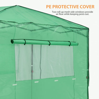 EAGLE PEAK Replacement Cover for 8x6 Portable Walk-in Pop up Greenhouse, Front and Rear Roll-Up