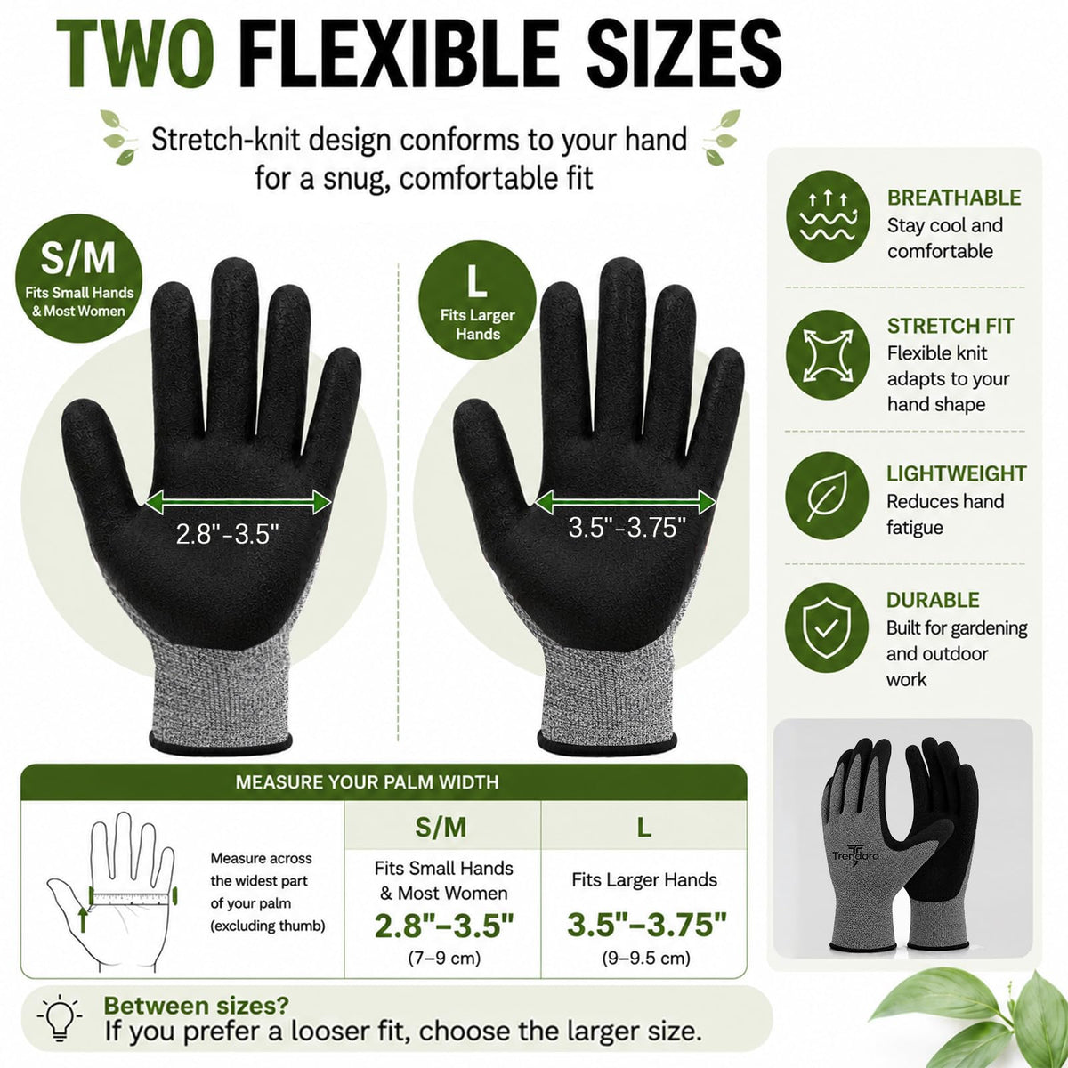 Trendara 8 Pairs gloves for men gardening gloves,garden gloves for women,Breathable latex dipped