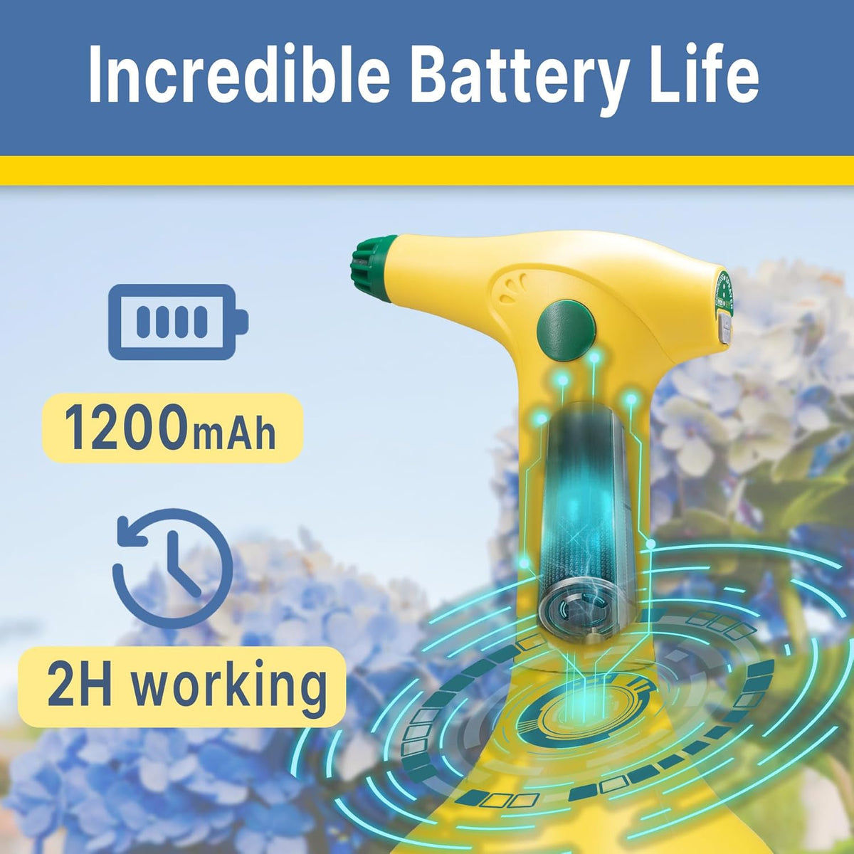 T TOVIA: Garden Sprayer 1 Liter Battery Spray Bottle Powered Electric, Rechargeable, Portable