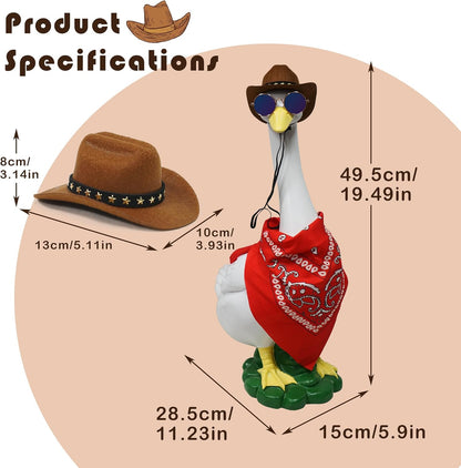 Porch Goose Statues with Outfits, 20 "Large Goose Porch Figurine Decor, Funny Porch Goose