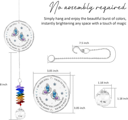 Glass Suncatcher Ornament - Memorial Gift for Loss of Loved One - My Mind Still Talks to You