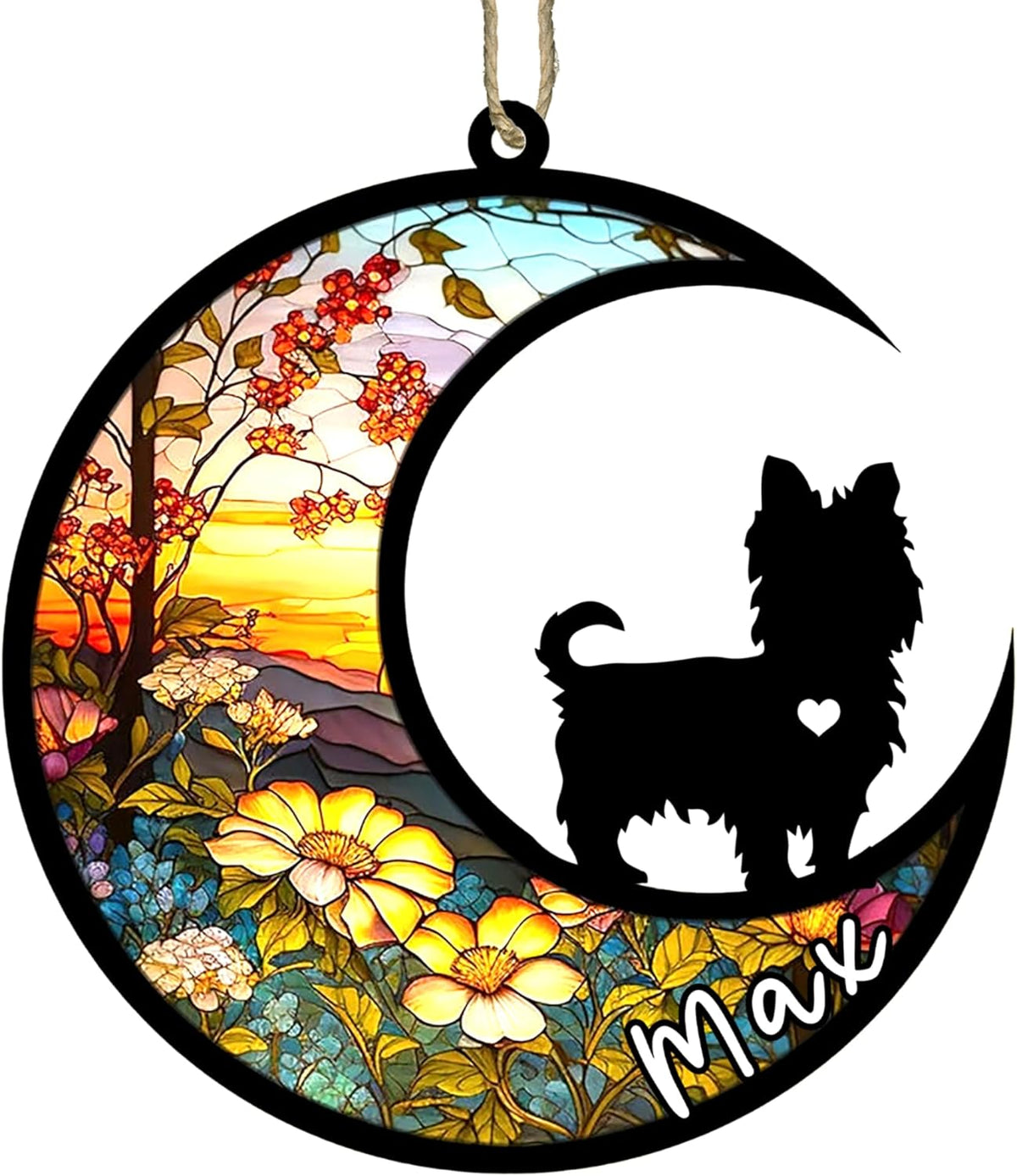 Personalized Dog Memorial, Custom Name Yorkshire Terrier Dog Christmas Ornament with Name, Custom