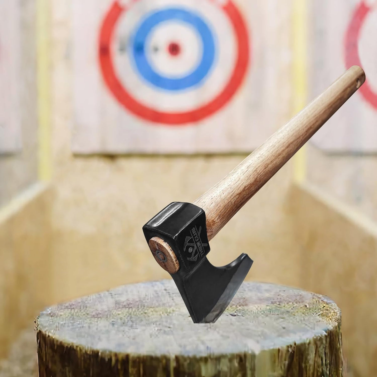 Throwing Axe Set, 2 Pack 18.9" Throwing Axes and Tomahawks with 1065 High Carbon Steel & Hickory