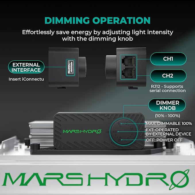MARS HYDRO TSW2000 Led Grow Light 300 Watt Dimmable Daisy Chain Full Spectrum Growing Lamps for