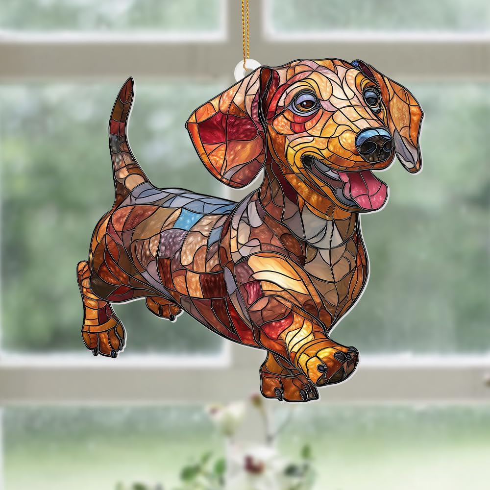 Acrylic Dog Christmas Ornament 2025 – Dachshund Gift for Lovers, Pet Memorial Keepsake, Cute Puppy