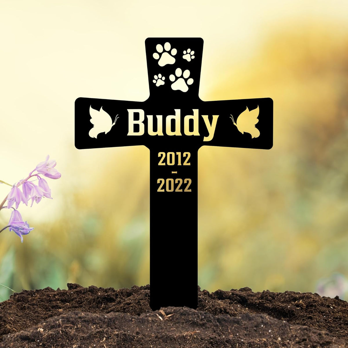 Cat Grave Marker Outdoor | Custom Pet Memorial Headstone | Personalized Cat Tombstone for Garden or
