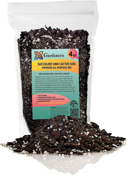 Gardenera Professional Succulent Soil Premium All Purpose Blend | Pre-Mixed Ready to Use for Cactus