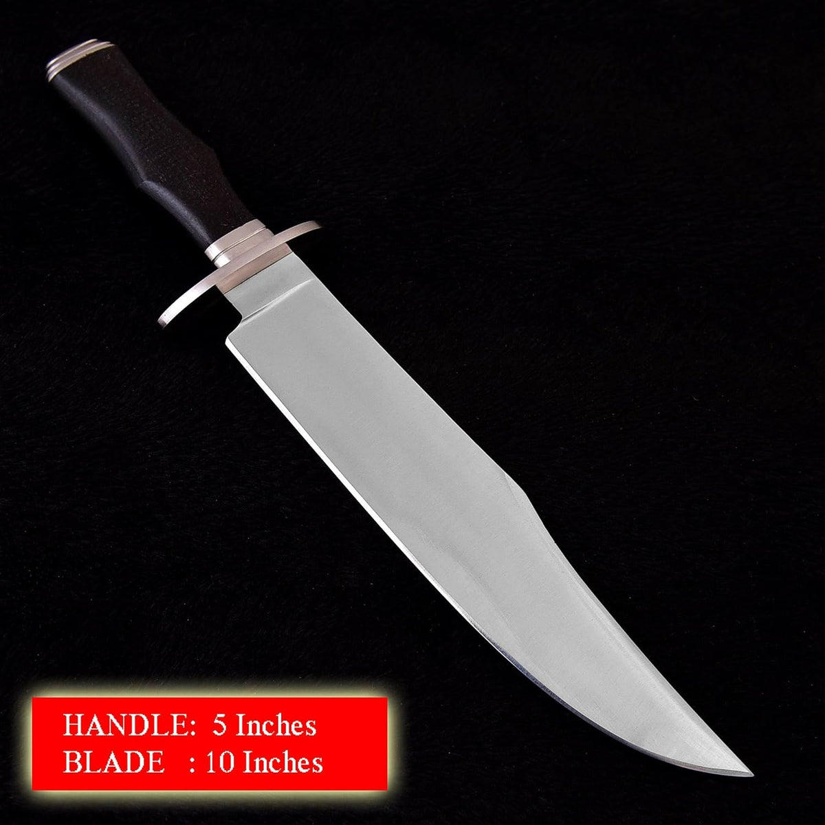 Survival Hunting Knife with Sheath, Handmade 15-inch Full Tang D2 Fixed Blade Tactical Bowie Knife