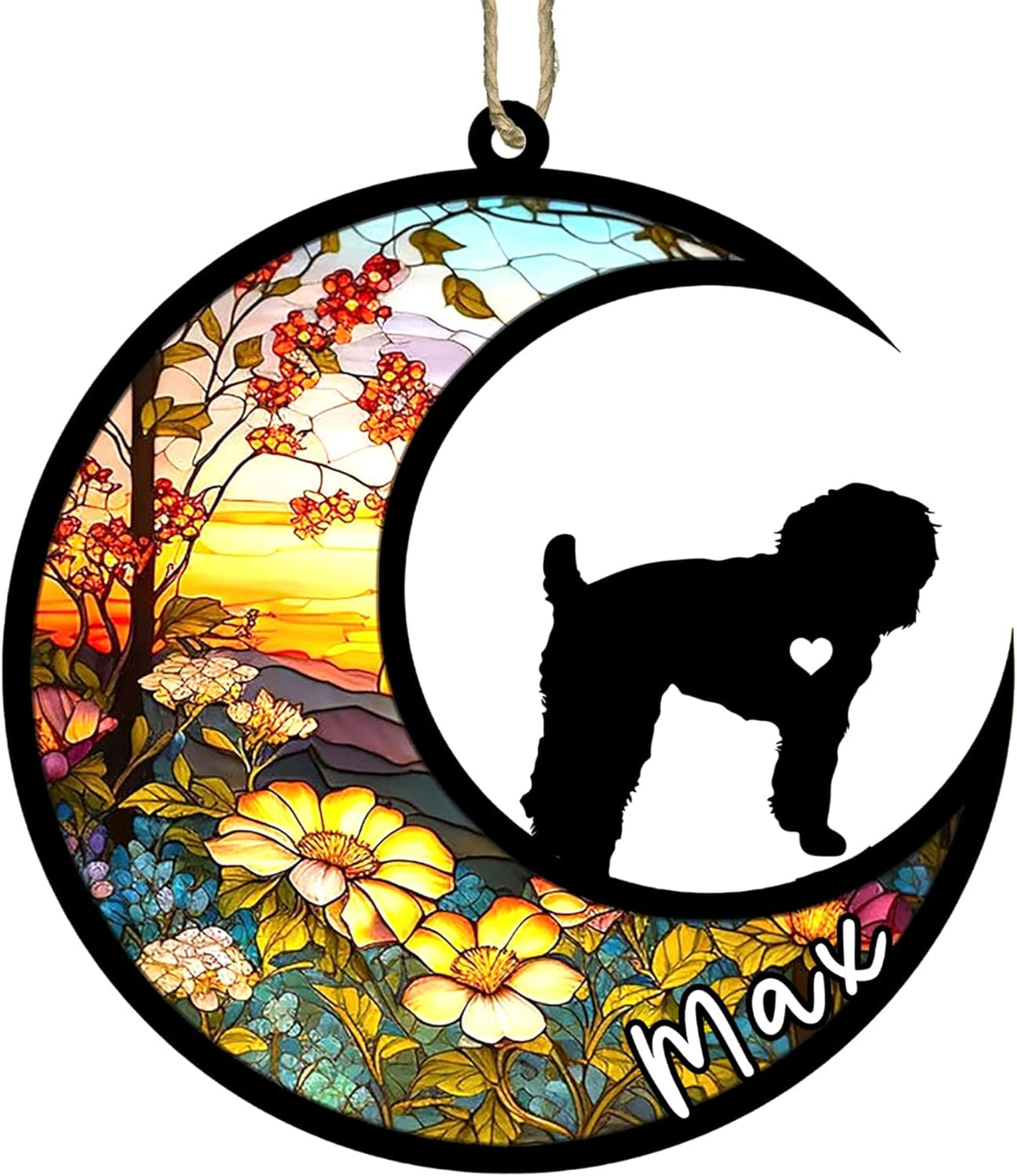 Personalized Dog Memorial, Custom Name Schnoodle Dog Christmas Ornament with Name, Custom Breeds