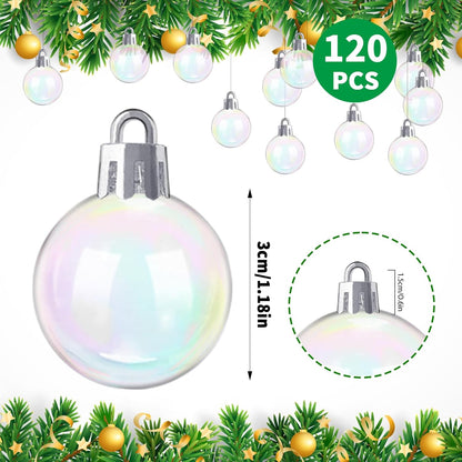 120 PCS Halloween Plastic Iridescent Ball Decoration,Clear Bubble Ball for DIY Bubbling