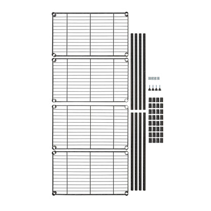Amazon Basics 4-Shelf Steel Wire Storage Shelves for Garage, Adjustable Metal Shelving Unit, 200