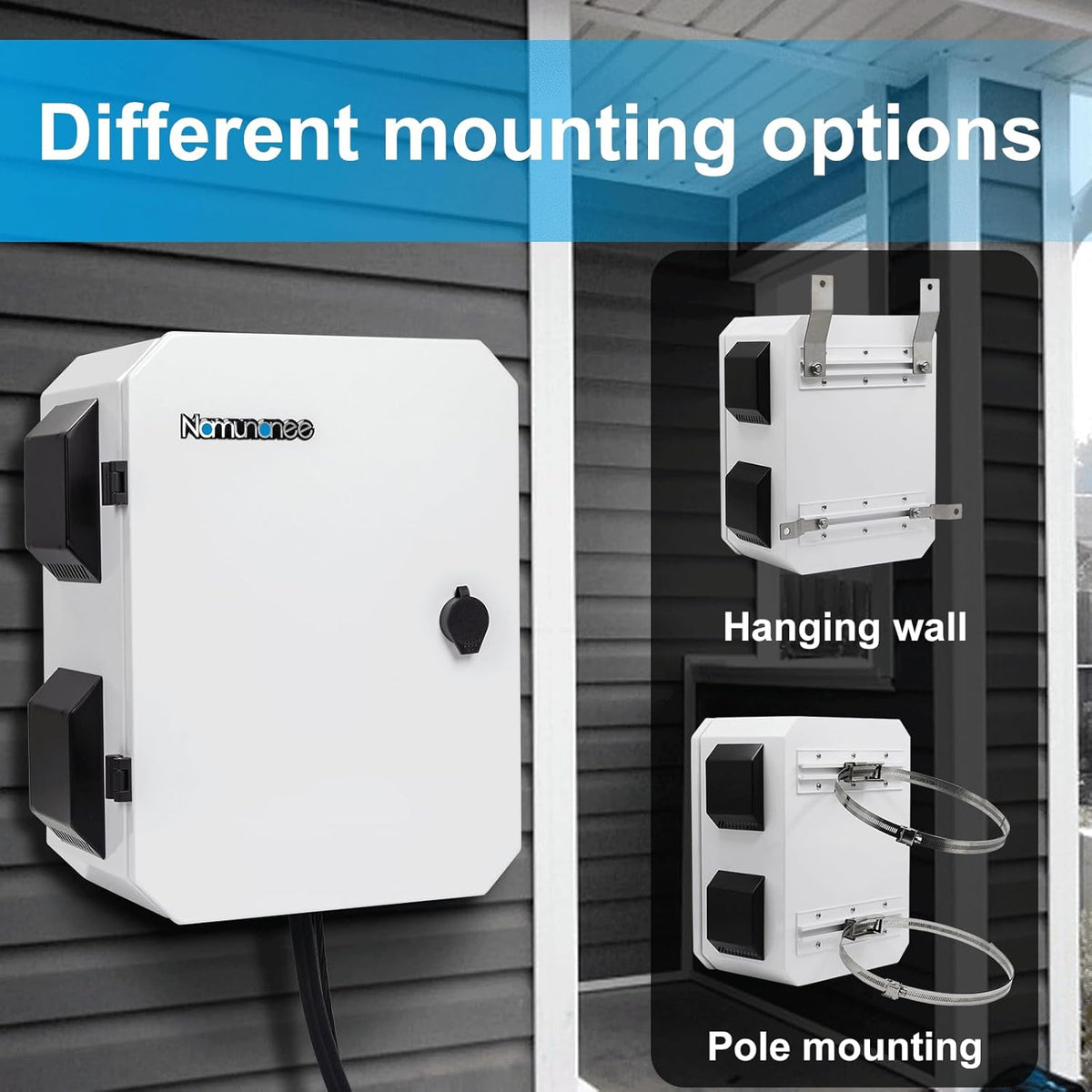 Outdoor Electrical Box with Thermostat and Fan, Cold-Rolled Steel Plate, Aluminum Alloy Back Beam