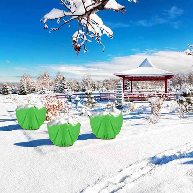 ANPHSIN 3 Pcs Plant Covers Freeze Protection - 19.6in x 39.3in Winter Shrub Plant Protection Bags
