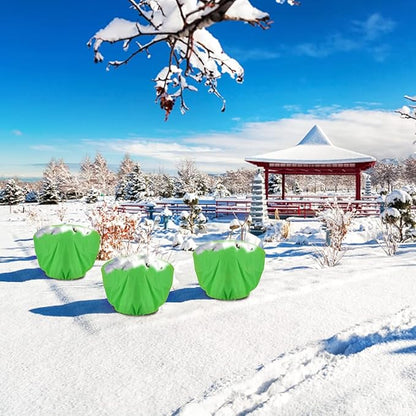 ANPHSIN 3 Pcs Plant Covers Freeze Protection - 19.6in x 39.3in Winter Shrub Plant Protection Bags