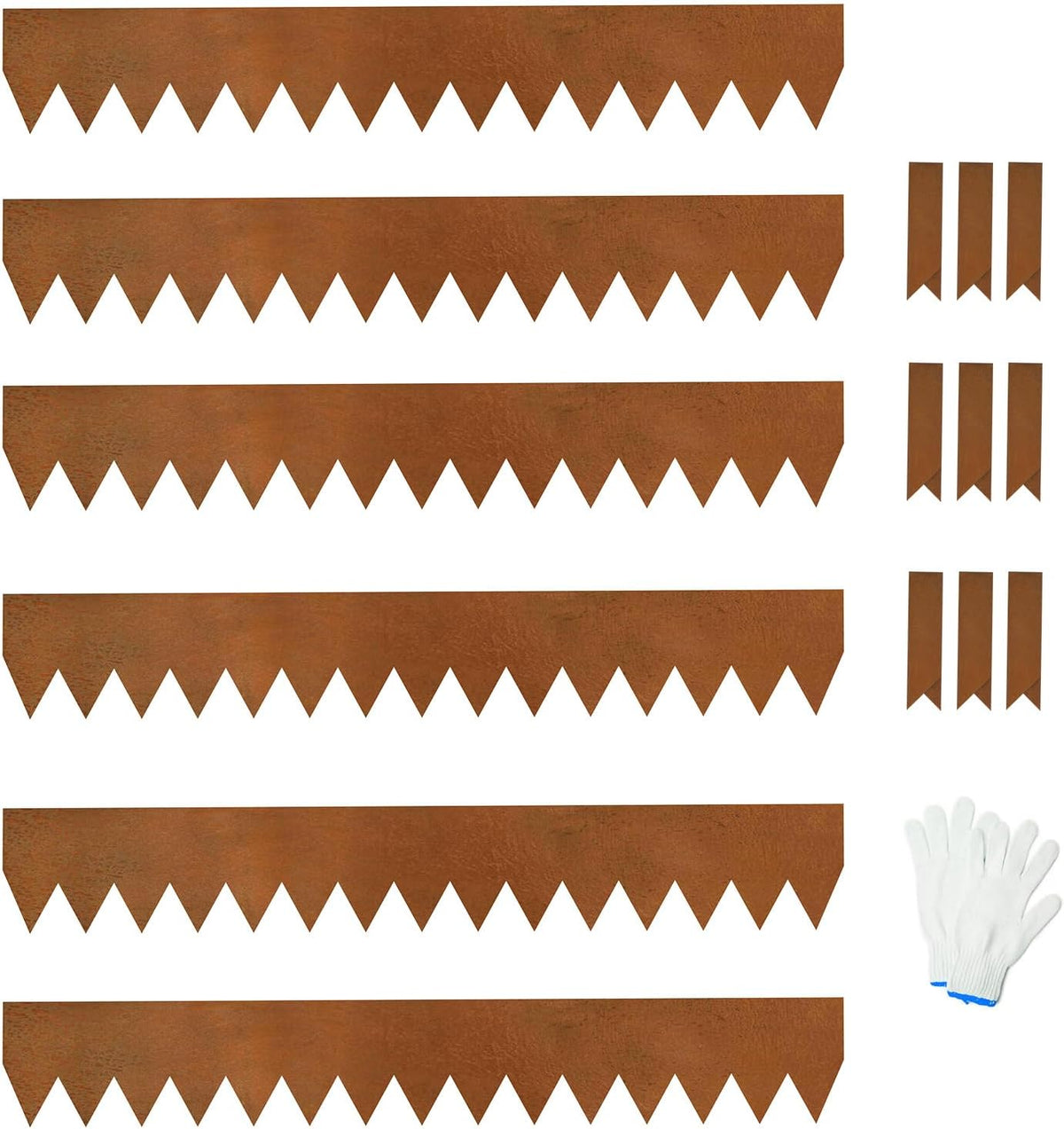 Weathering Steel Edging 6 Pack, 40" L x 6" H Depth Corten Steel Landscape Edging Kit Rust Patina