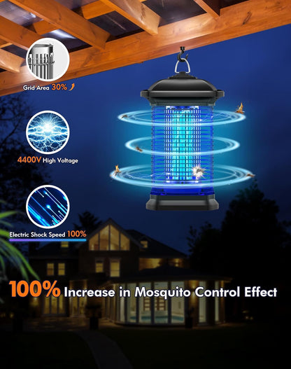 Bug Zapper for Outdoor & Indoor, 1/2 Acre Coverage Mosquito Lamp with 18W Bulb & 4400V