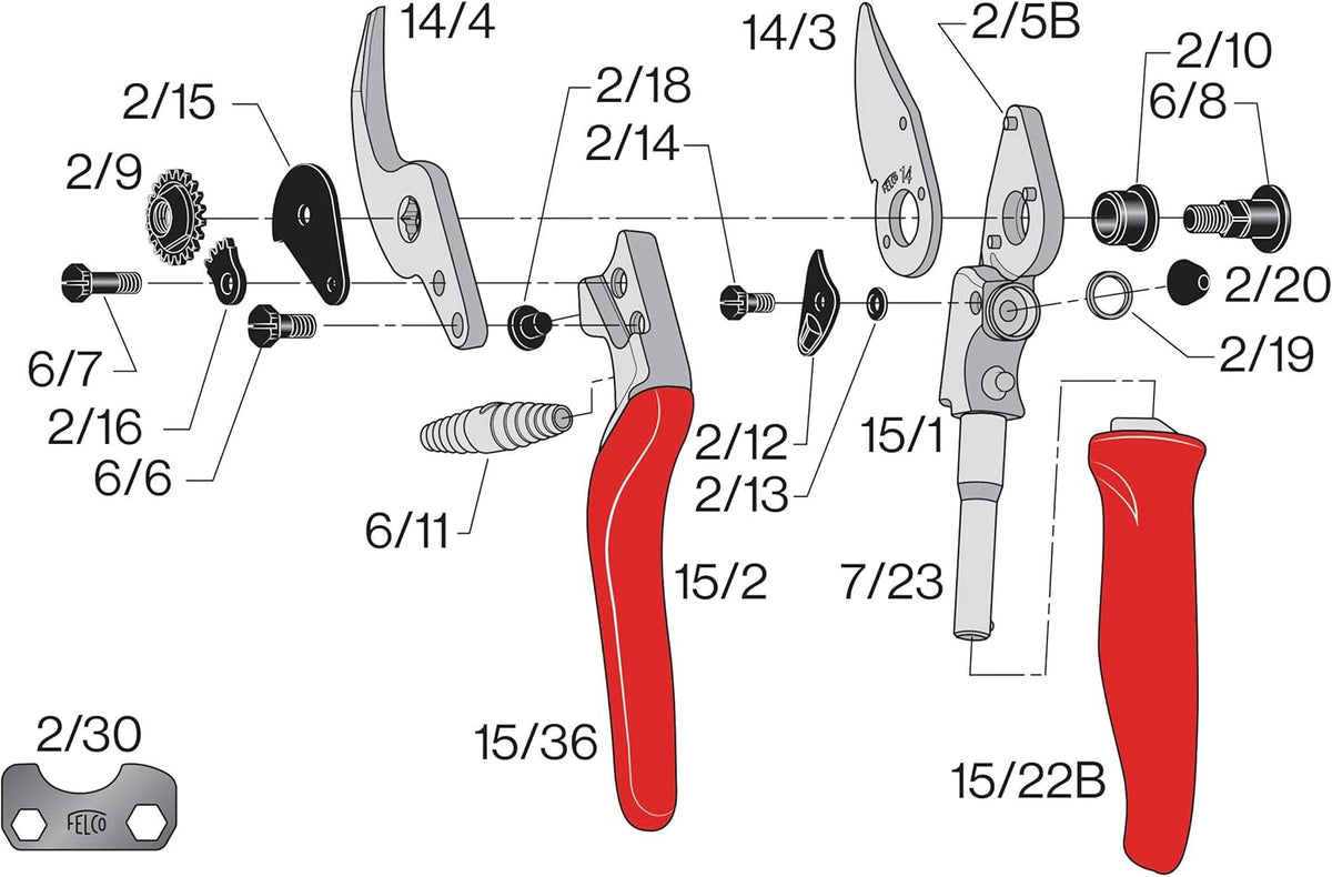 Felco F 15 Pruning Shears – 4.7" Garden Clippers with Rubber Grip & Anvil Blade | Hand Pruners for