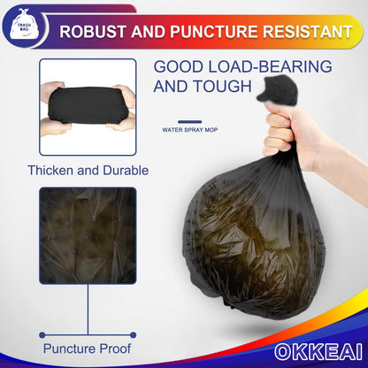 OKKEAI Small Garbage Bags for Bathroom Can 5 Liter Trash Bags 1.2 Gal Waste Basket Liners for