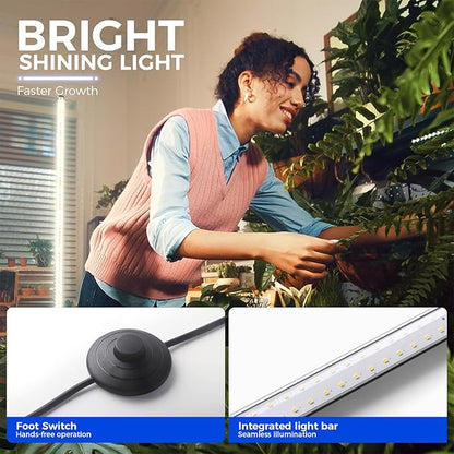 Barrina Grow Lights for Indoor Plants with Stand, 42W 169 LEDs Full Spectrum Wide Illumination