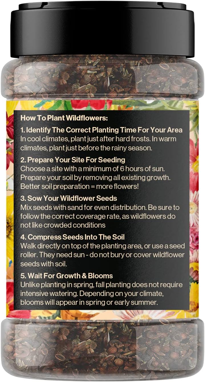 Mini Wildflower Seed Shaker – Honey Bee Wildflower Mix, by GevaGrow | Bulk 90,000+ Seeds |