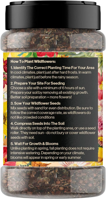 Mini Wildflower Seed Shaker – Honey Bee Wildflower Mix, by GevaGrow | Bulk 90,000+ Seeds |