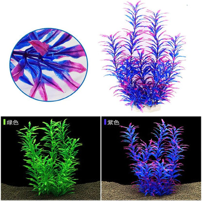 DSkoiph 2 pcs Aquarium Decor Plastic Plants Extra Large 21 Inches Artificial Fish Tank Plants Tall