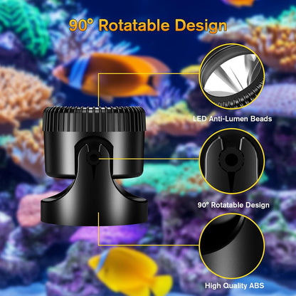 POPOSOAP Pond Lights, 6-in-1 Warm White Underwater Pond Lights, IP68 Waterproof LED Landscape